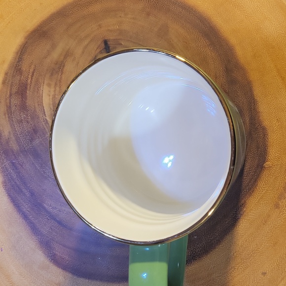 OPALHOUSE XL stoneware tea coffee mug letter G Monogram green gold - Picture 4 of 8